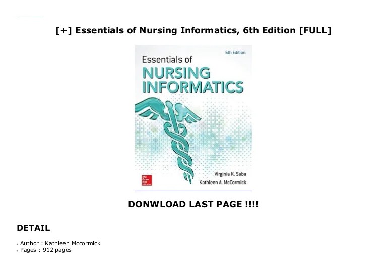 Informatics and nursing 6th edition