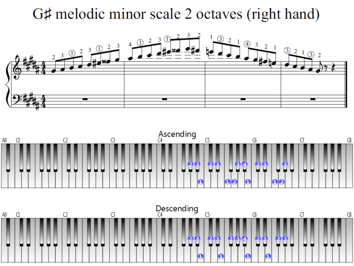 Minor melodic scale sharp scales piano clef basicmusictheory key keys 5ths circle treble