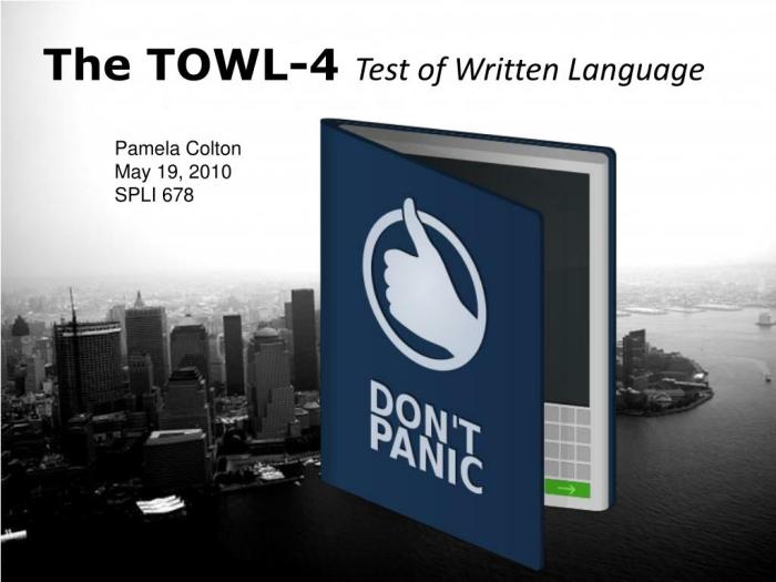 Towl test of written language