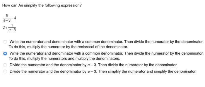 How can ari simplify the following expression