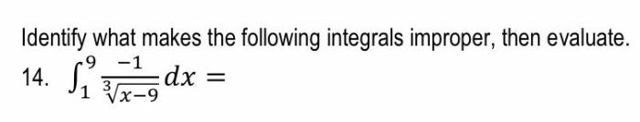 Improper why each integrals explain following