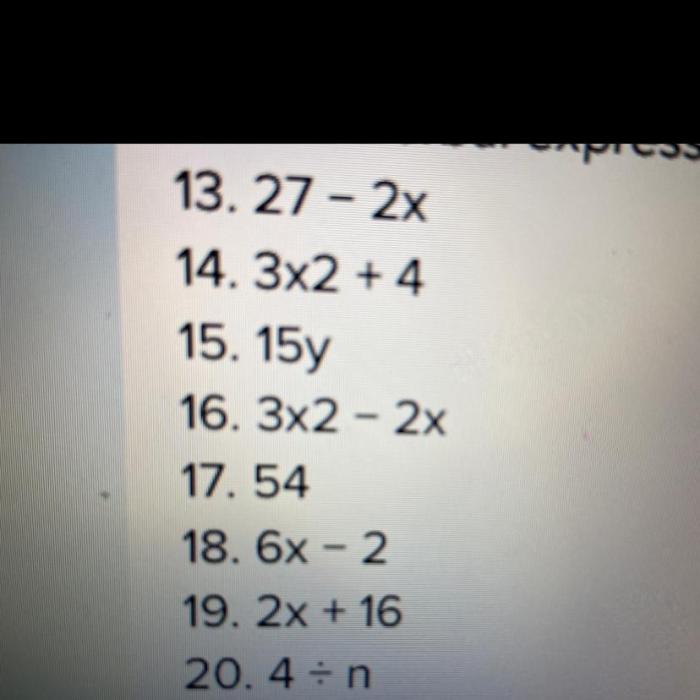 Equations algebraic verbal sum