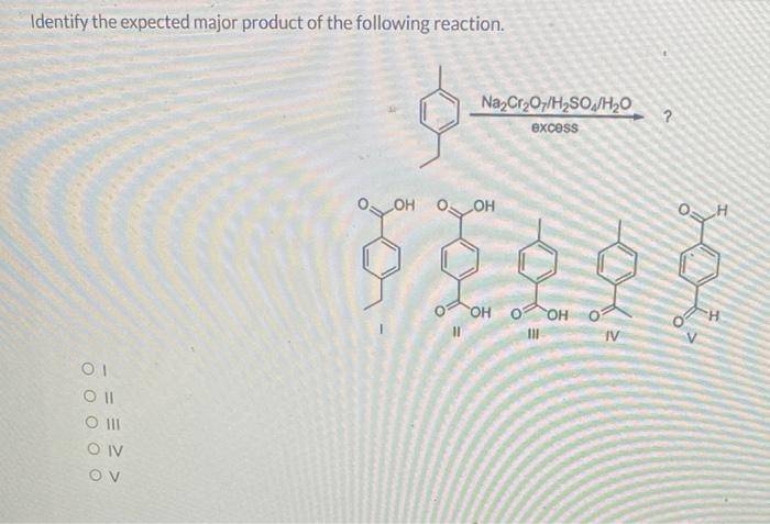 Identify the expected major product of the following reaction