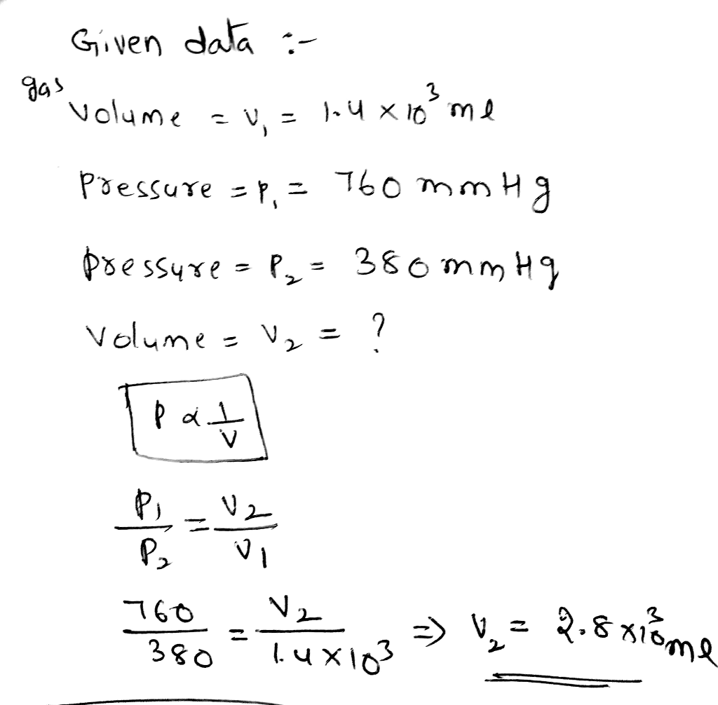 A sample of oxygen gas occupies a volume of 250